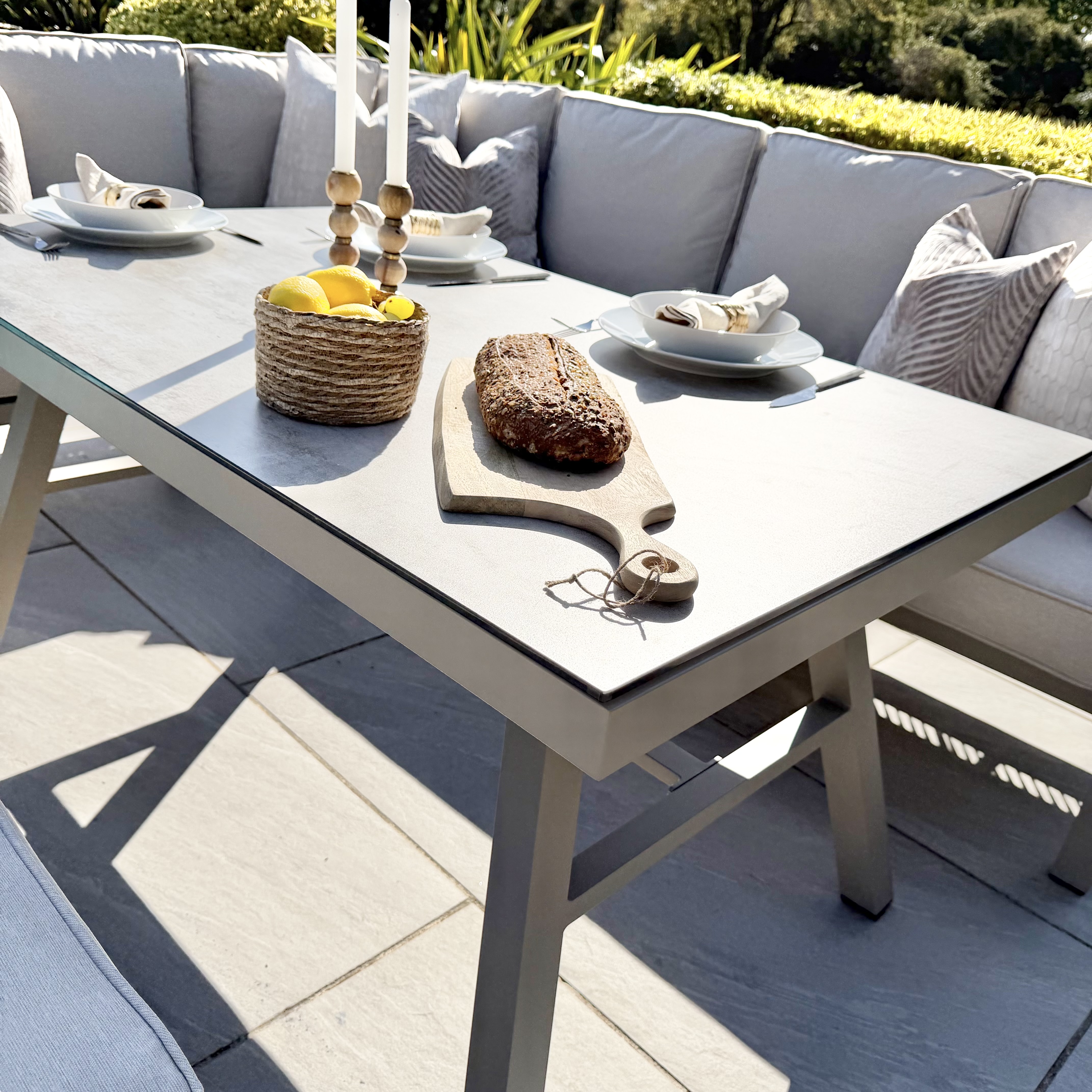 Chimes - Seville Aluminium Casual Corner Dining Set - Left Hand - Champagne